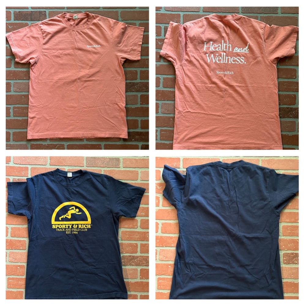 2 Sporty & Rich Tees size Medium